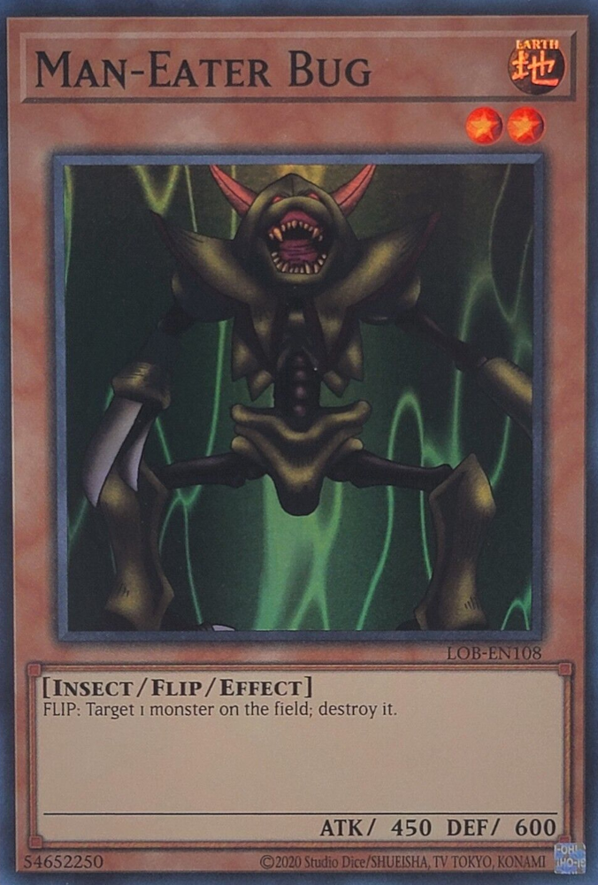 yugioh bug cards Man-Eater Bug (25th Anniversary) [LOB-EN108] Super Rare – Galactic Gamez