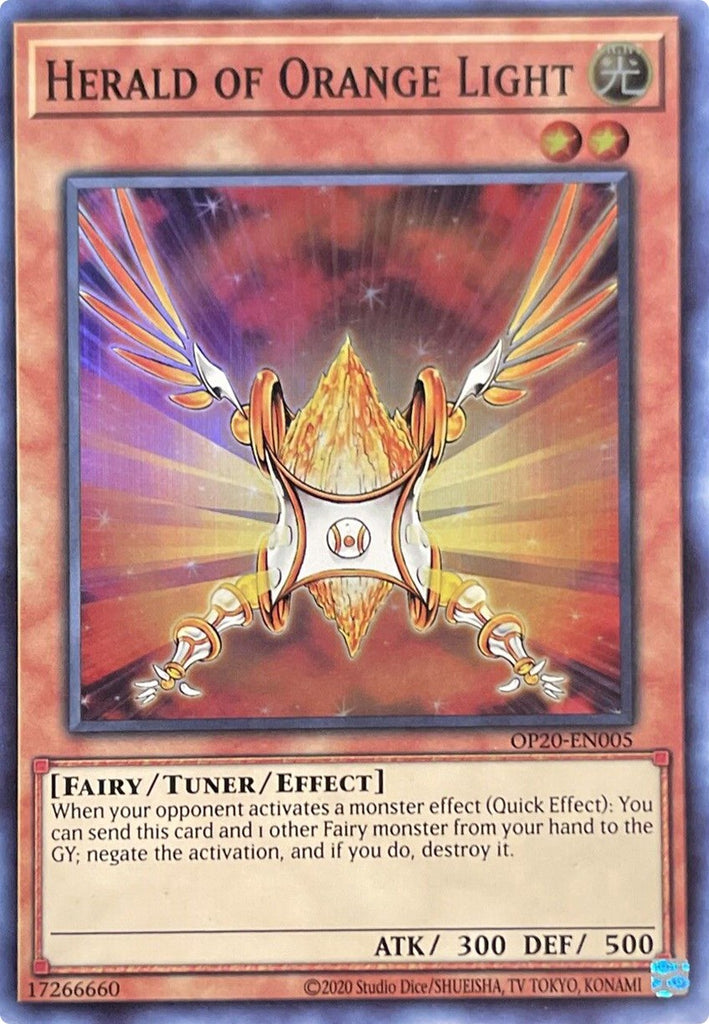 herald yugioh cards Herald of Orange Light [OP20-EN005] Super Rare – Galactic Gamez