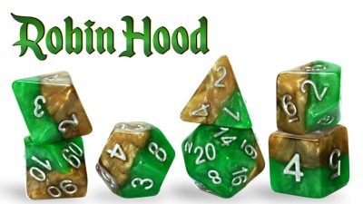 Gatekeeper Games: “Robin Hood” Halfsies Dice 7-Die Sets (in a Dice Keep) | Galactic Gamez