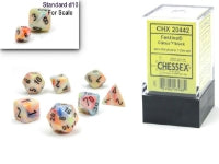 Festive Circus/black Mini-Polyhedral 7-Dice Set | Galactic Gamez