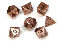 Metal Polyhedral Copper 7-Dice Set | Galactic Gamez