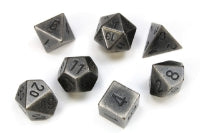 Metal Polyhedral Dark Metal 7-Dice Set | Galactic Gamez