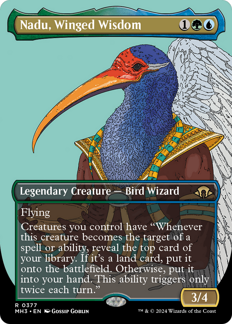 Nadu, Winged Wisdom (Borderless) [Modern Horizons 3] | Galactic Gamez