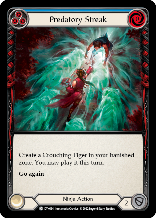 Predatory Streak (Blue) [DYN064] (Dynasty)  Rainbow Foil | Galactic Gamez