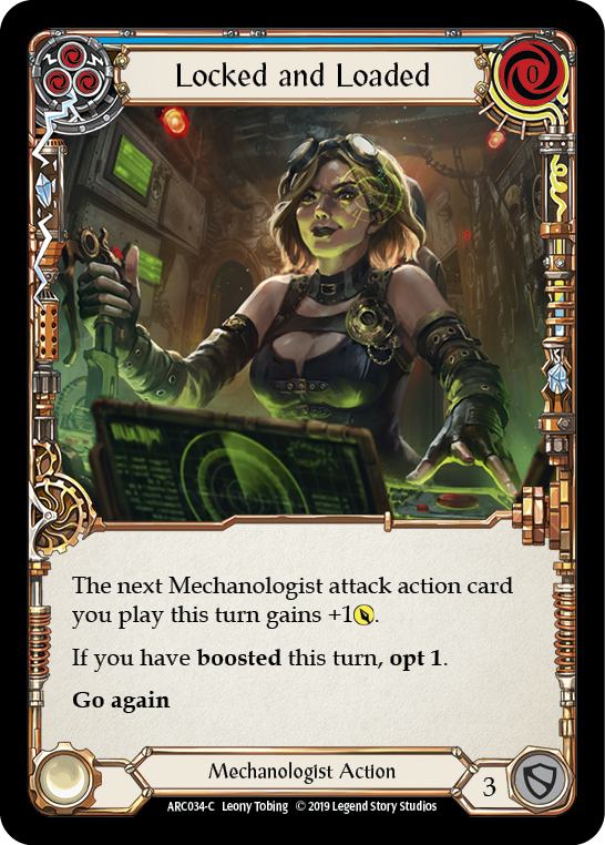 Locked and Loaded (Blue) [ARC034-C] (Arcane Rising)  1st Edition Rainbow Foil | Galactic Gamez
