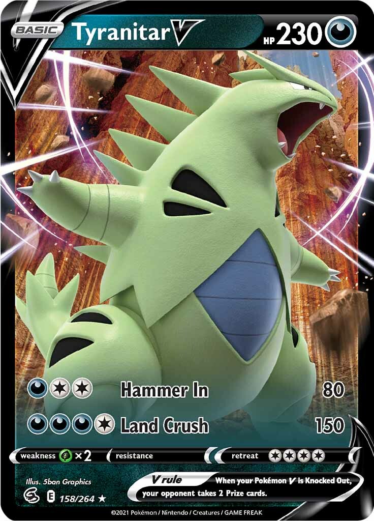 Tyranitar V (158/264) [Sword & Shield: Fusion Strike] | Galactic Gamez