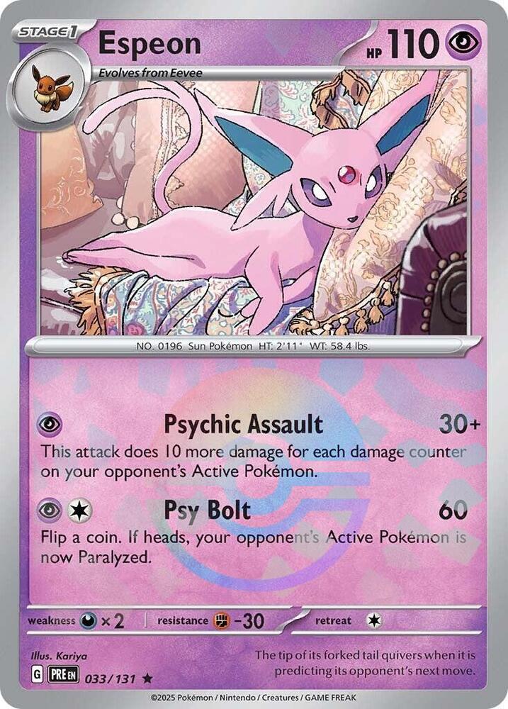 Espeon (033/131) (Poke Ball Pattern) [Scarlet & Violet: Prismatic Evolutions] | Galactic Gamez