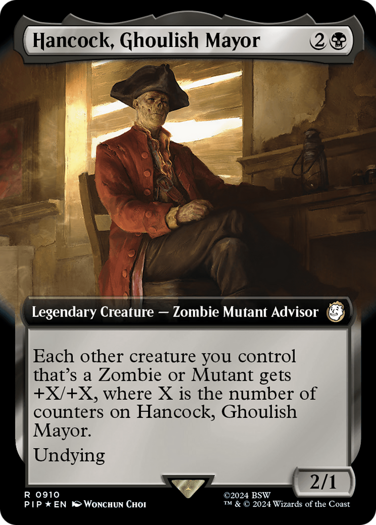 Hancock, Ghoulish Mayor (Extended Art) (Surge Foil) [Fallout] | Galactic Gamez