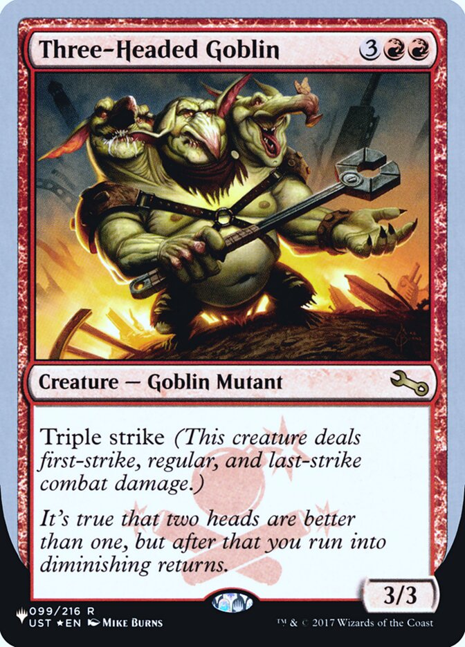 Three-Headed Goblin (Unfinity Foil Edition) [The List] | Galactic Gamez