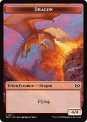 Dragon (0011) // Warrior Double-Sided Token [Tarkir: Dragonstorm Tokens] | Galactic Gamez
