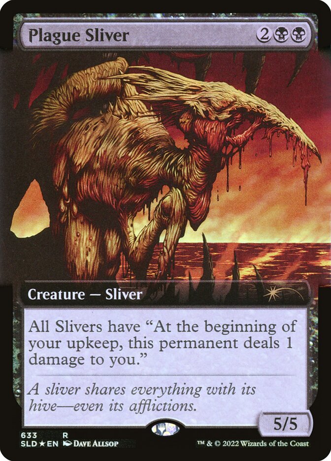 Plague Sliver (Extended Art) (Step-and-Compleat Foil) [Secret Lair Drop Promos] | Galactic Gamez