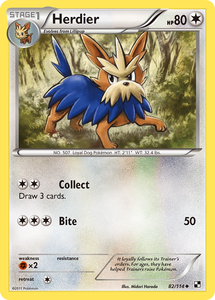 Herdier (82/114) [Black & White: Base Set] | Galactic Gamez