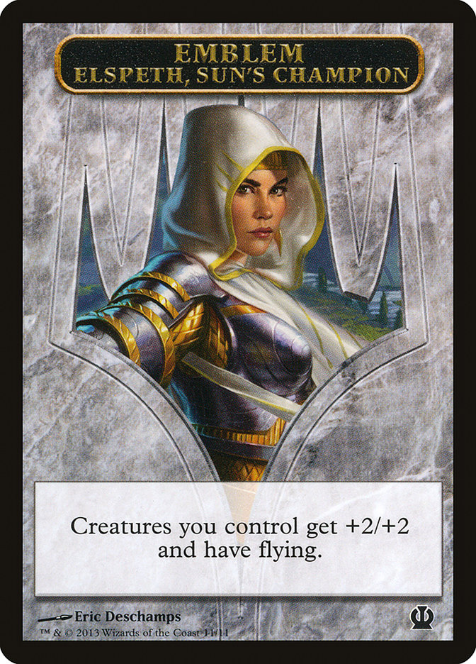 Elspeth, Sun's Champion Emblem [Theros Tokens] | Galactic Gamez