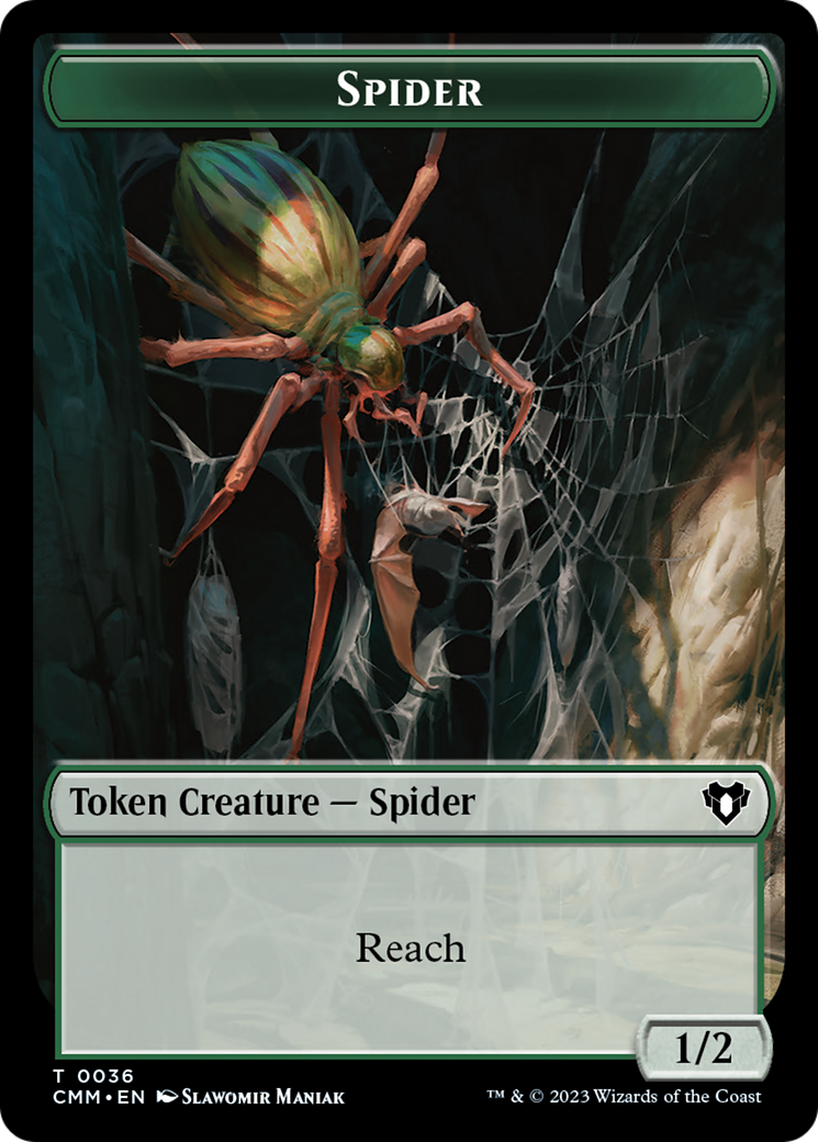 Wurm // Spider Double-Sided Token [Commander Masters Tokens] | Galactic Gamez