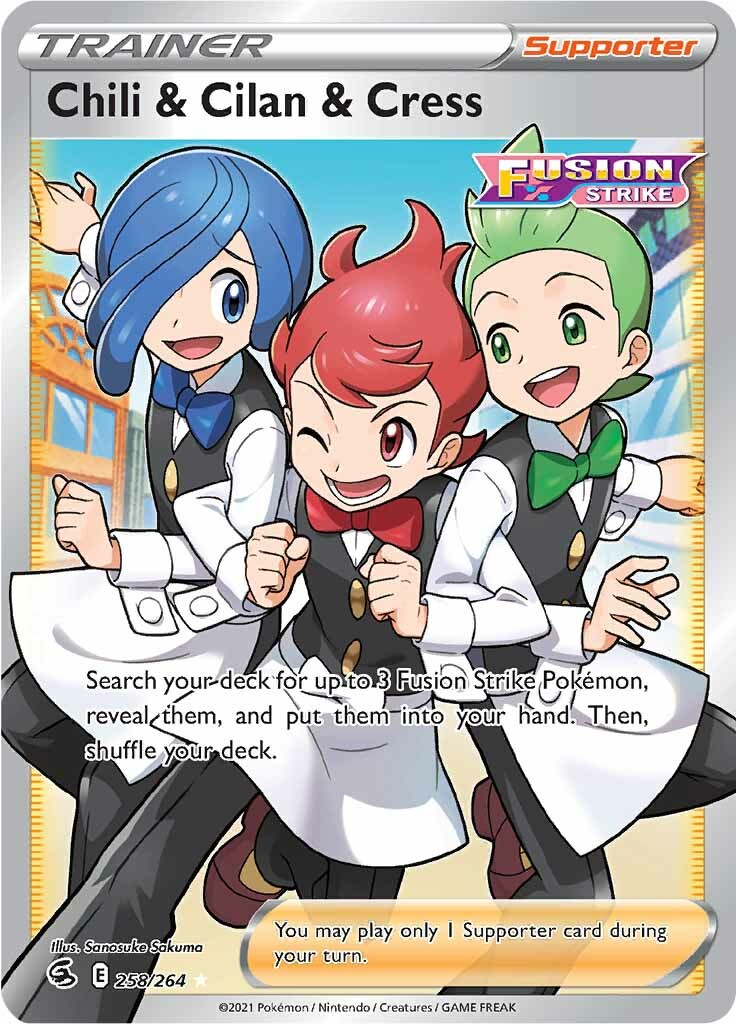 Chili & Cilan & Cress (258/264) [Sword & Shield: Fusion Strike] | Galactic Gamez