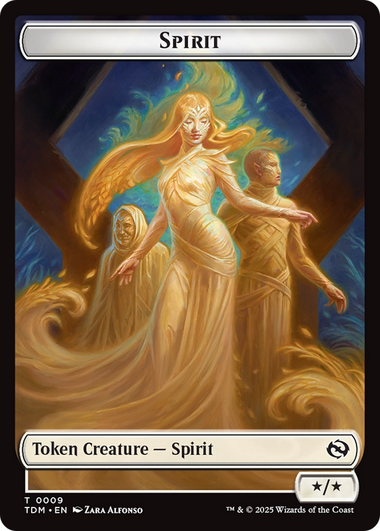Spirit (0008) // Spirit (0009) Double-Sided Token [Tarkir: Dragonstorm Tokens] | Galactic Gamez