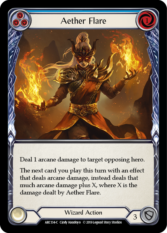 Aether Flare (Blue) [ARC134-C] (Arcane Rising)  1st Edition Rainbow Foil | Galactic Gamez