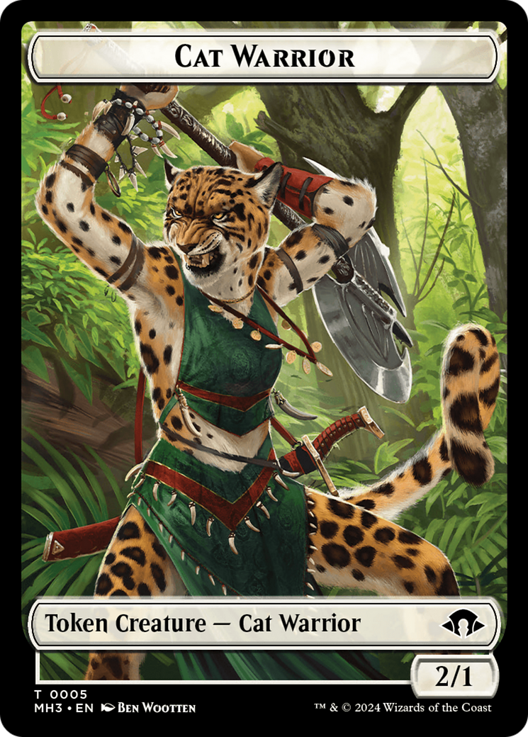 Cat Warrior Token [Modern Horizons 3 Tokens] | Galactic Gamez