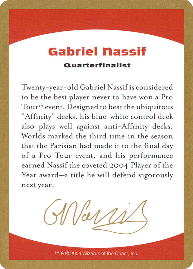 Gabriel Nassif Bio [World Championship Decks 2004] | Galactic Gamez