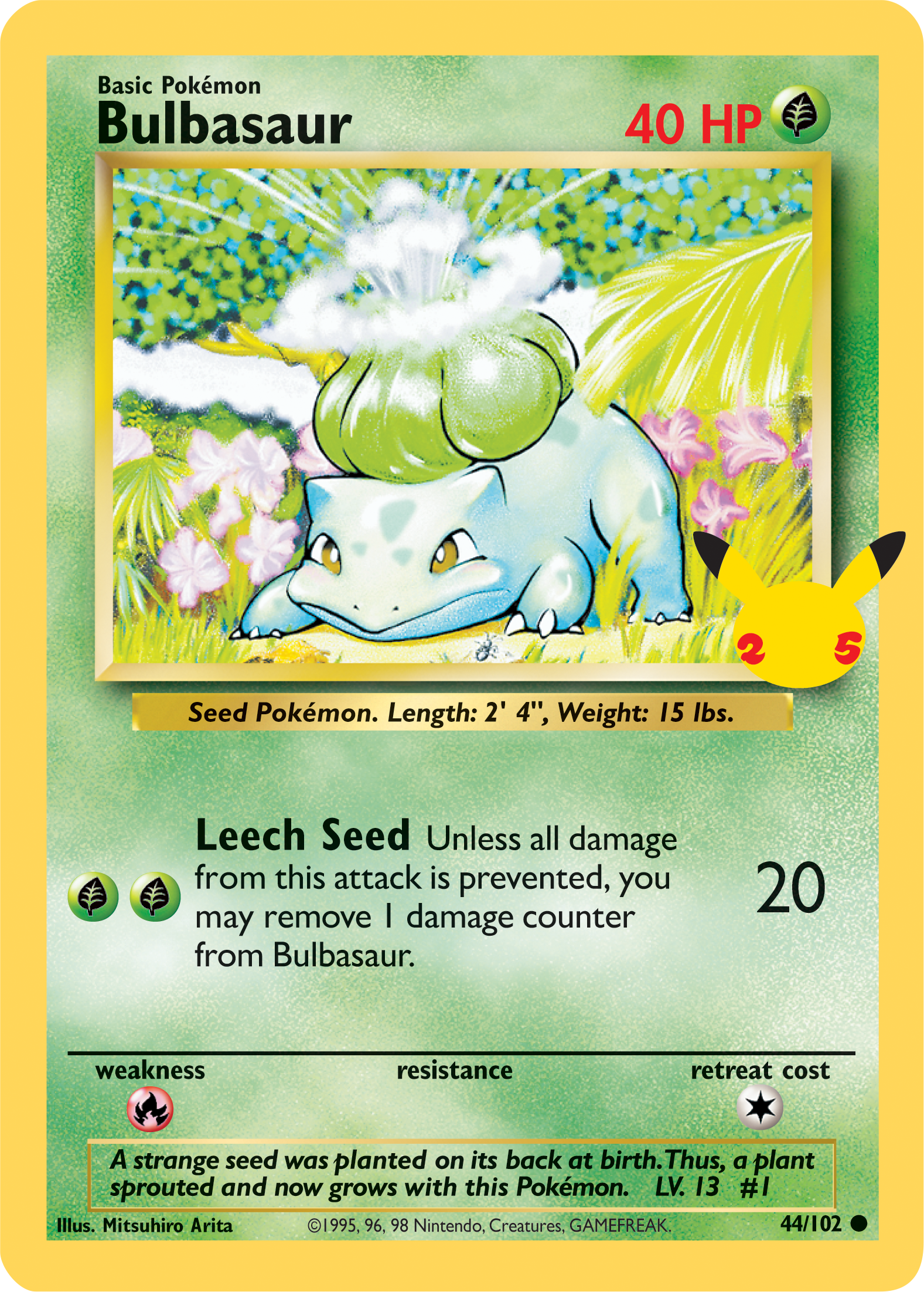 Bulbasaur (44/102) (Jumbo Card) [First Partner Pack] | Galactic Gamez