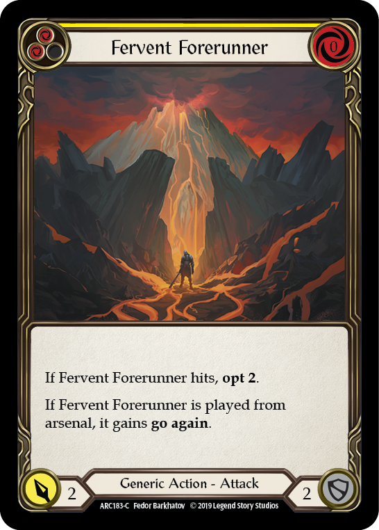 Fervent Forerunner (Yellow) [ARC183-C] (Arcane Rising)  1st Edition Rainbow Foil | Galactic Gamez