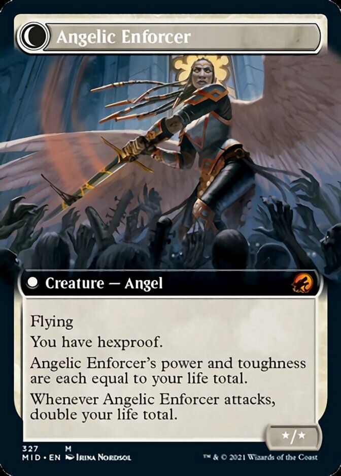 Enduring Angel // Angelic Enforcer (Extended Art) [Innistrad: Midnight Hunt] | Galactic Gamez