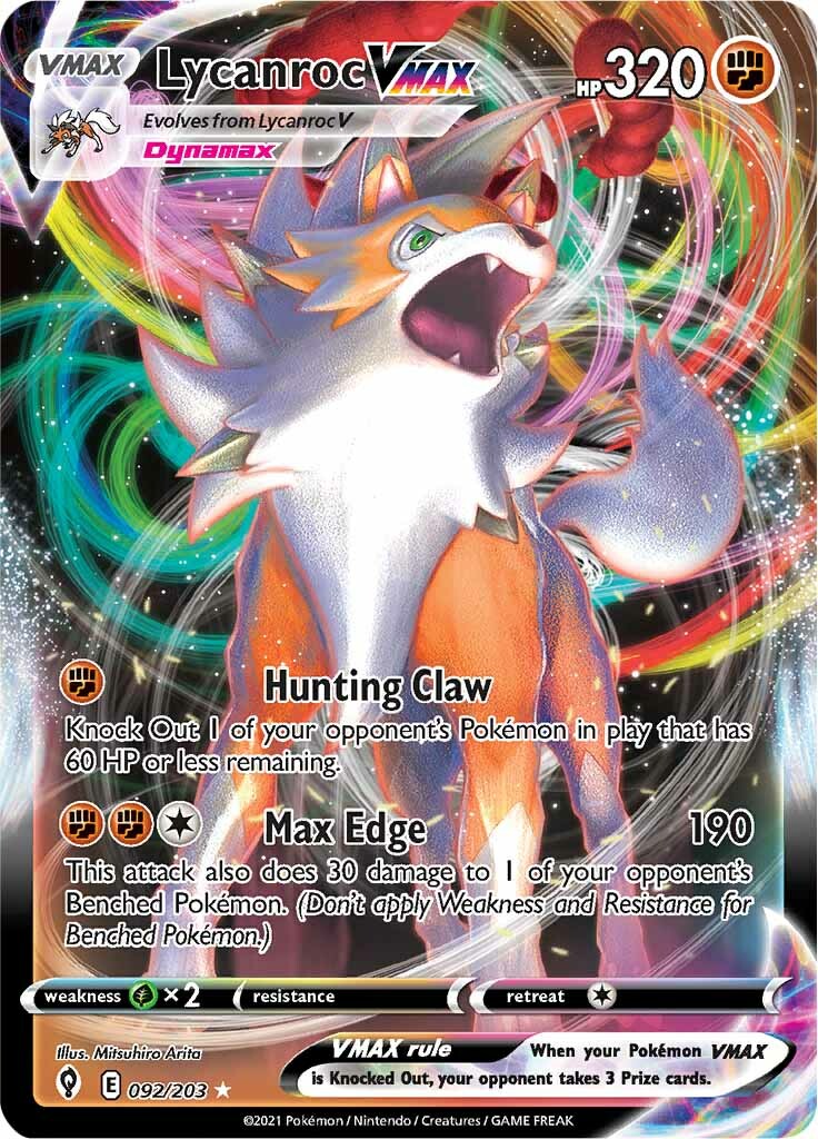 Lycanroc VMAX (092/203) [Sword & Shield: Evolving Skies] | Galactic Gamez