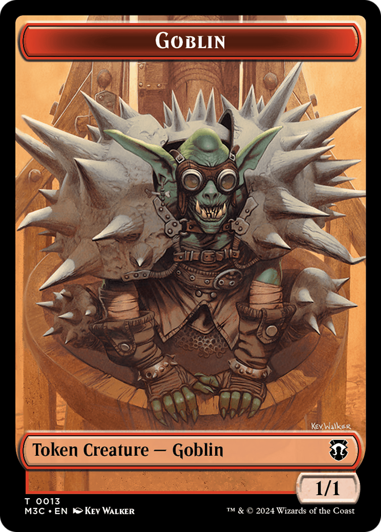 Tarmogoyf (Ripple Foil) // Goblin Double-Sided Token [Modern Horizons 3 Commander Tokens] | Galactic Gamez