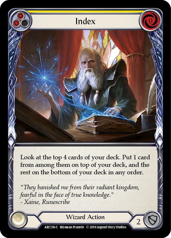 Index (Yellow) [ARC136-C] (Arcane Rising)  1st Edition Rainbow Foil | Galactic Gamez