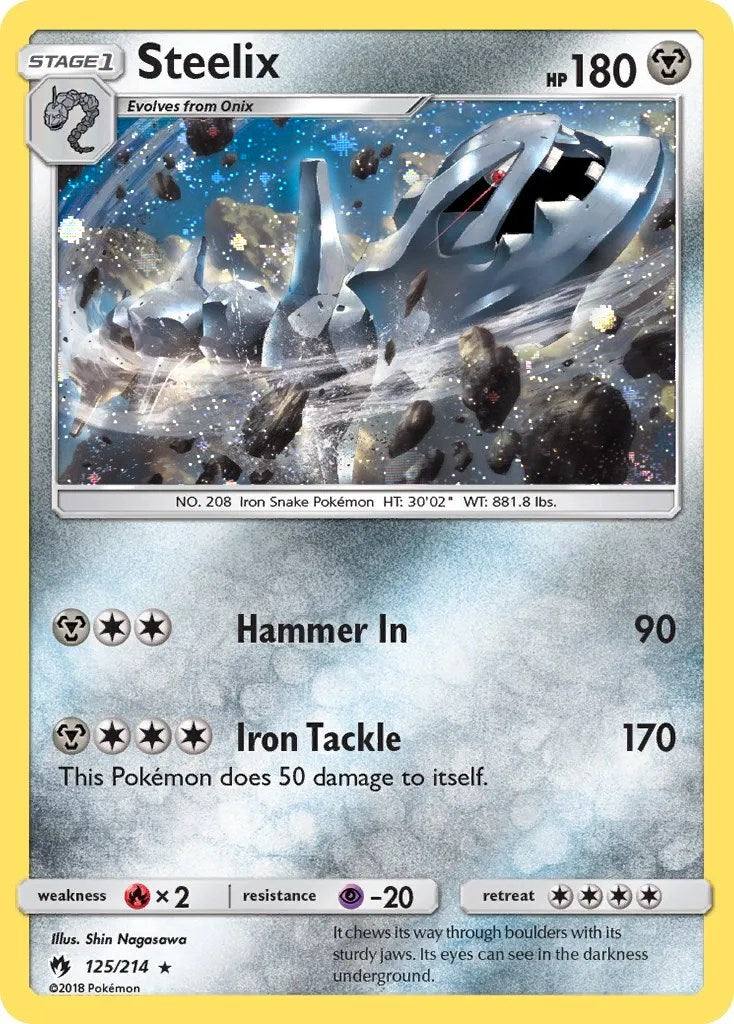 Steelix (125/214) (Cosmos Holo) [Sun & Moon: Lost Thunder] | Galactic Gamez