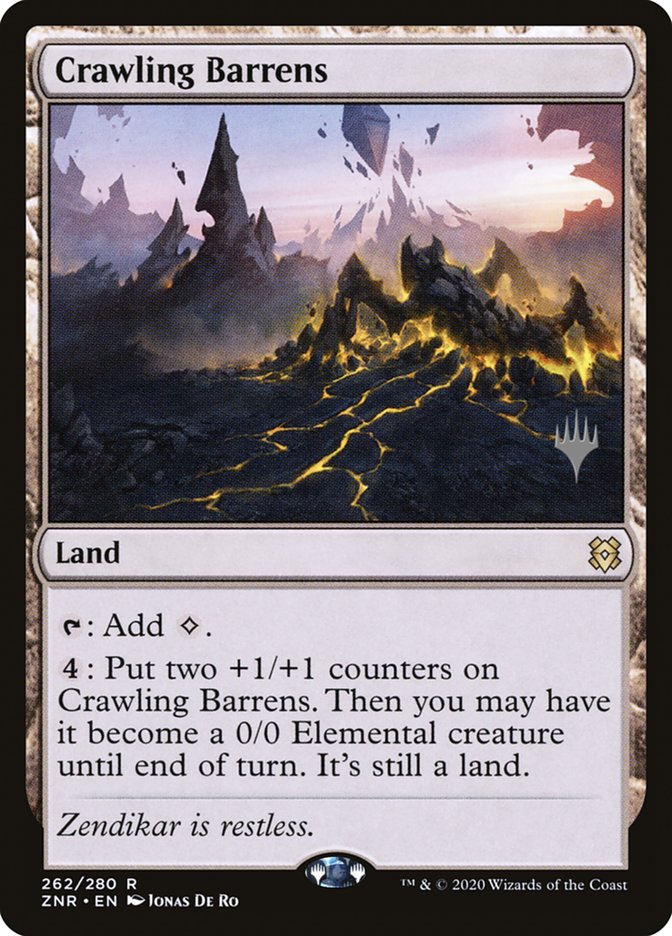 Crawling Barrens (Promo Pack) [Zendikar Rising Promos] | Galactic Gamez