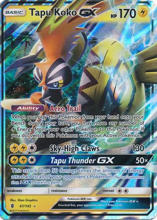 Tapu Koko GX (47/145) (Jumbo Card) [Sun & Moon: Guardians Rising] | Galactic Gamez