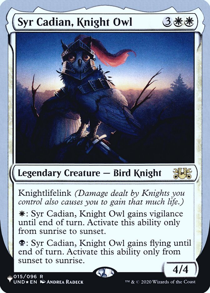 Syr Cadian, Knight Owl (Unfinity Foil Edition) [The List] | Galactic Gamez