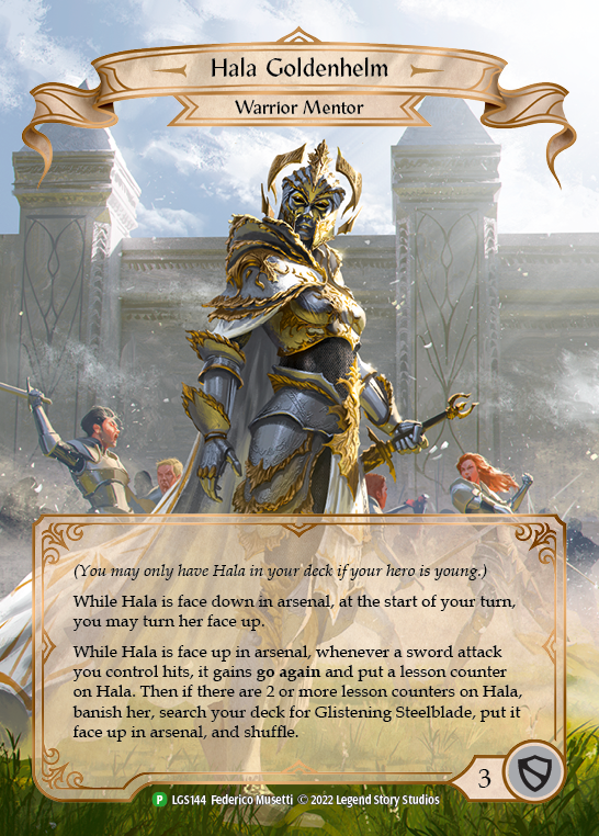 Hala Goldenhelm [LGS144] (Promo)  Rainbow Foil | Galactic Gamez