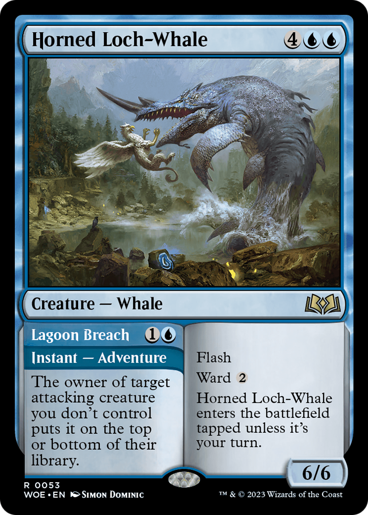 Horned Loch-Whale // Lagoon Breach [Wilds of Eldraine] | Galactic Gamez