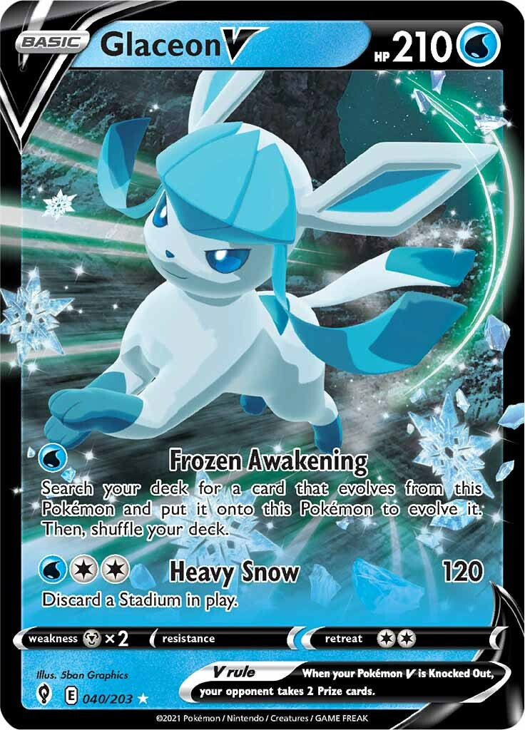 Glaceon V (040/203) [Sword & Shield: Evolving Skies] | Galactic Gamez