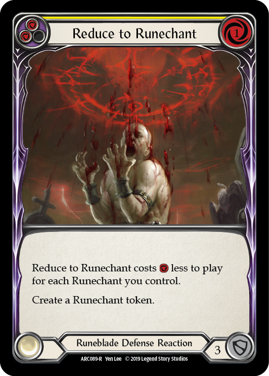 Reduce to Runechant (Yellow) [ARC089-R] (Arcane Rising)  1st Edition Rainbow Foil | Galactic Gamez