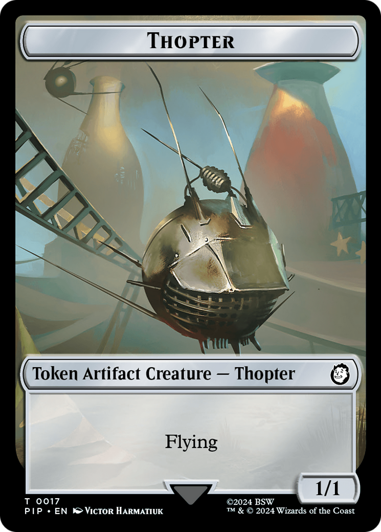 Food (0012) // Thopter Double-Sided Token [Fallout Tokens] | Galactic Gamez