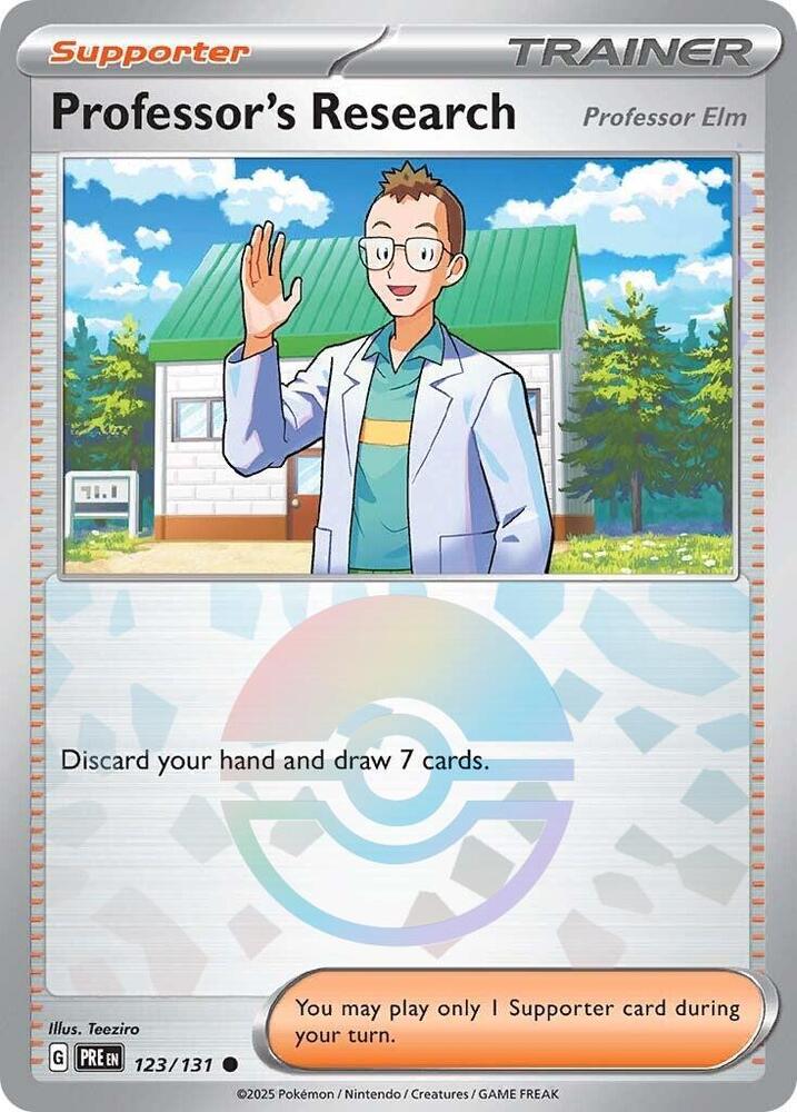 Professor's Research (123/131) [Professor Elm] (Poke Ball Pattern) [Scarlet & Violet: Prismatic Evolutions] | Galactic Gamez