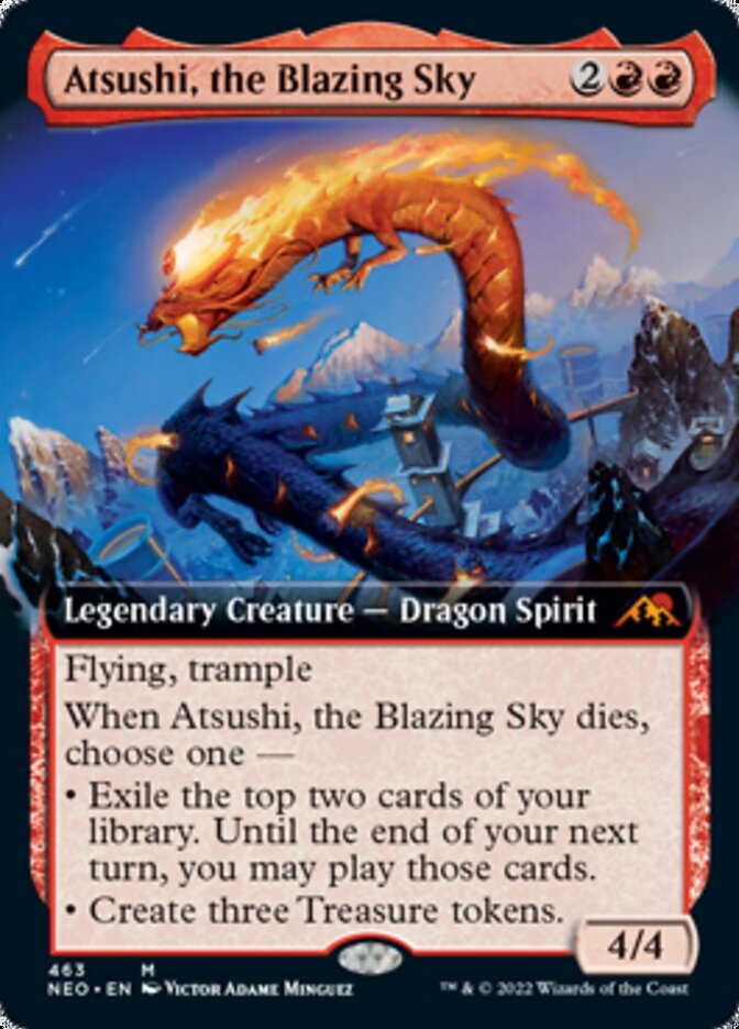 Atsushi, the Blazing Sky (Extended Art) [Kamigawa: Neon Dynasty] | Galactic Gamez