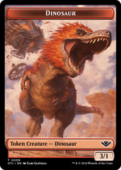 Treasure // Dinosaur Double-Sided Token [Outlaws of Thunder Junction Tokens] | Galactic Gamez