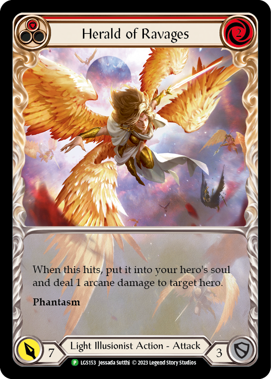 Herald of Ravages (Red) (Extended Art) [LGS153] (Promo)  Rainbow Foil | Galactic Gamez