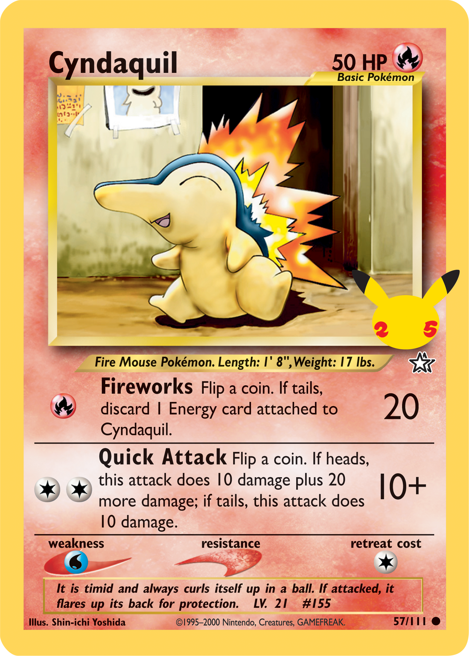 Cyndaquil (57/111) (Jumbo Card) [First Partner Pack] | Galactic Gamez