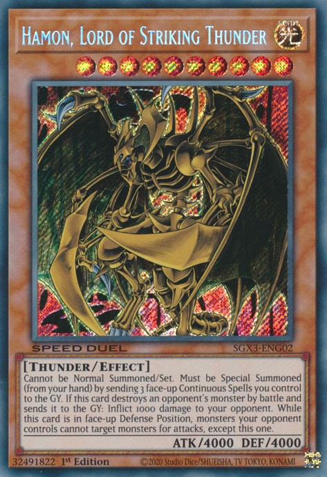 Hamon, Lord of Striking Thunder [SGX3-ENG02] Secret Rare | Galactic Gamez