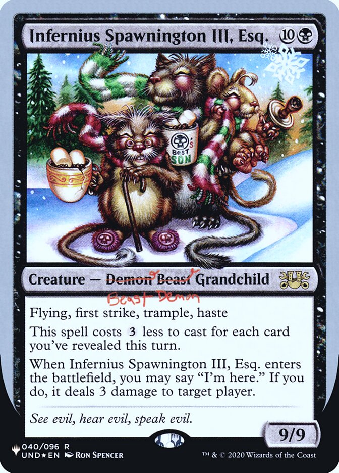 Infernius Spawnington III, Esq. (Unfinity Foil Edition) [The List] | Galactic Gamez