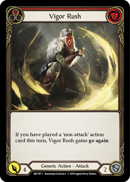 Vigor Rush (Red) [ARC197-C] (Arcane Rising)  1st Edition Rainbow Foil | Galactic Gamez