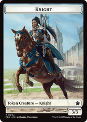 Human // Knight Double-Sided Token [Foundations Tokens] | Galactic Gamez