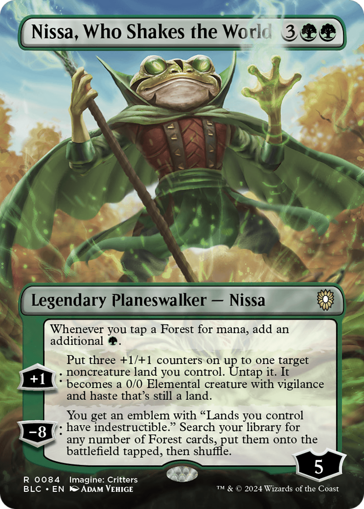 Nissa, Who Shakes the World (Borderless) [Bloomburrow Commander] | Galactic Gamez