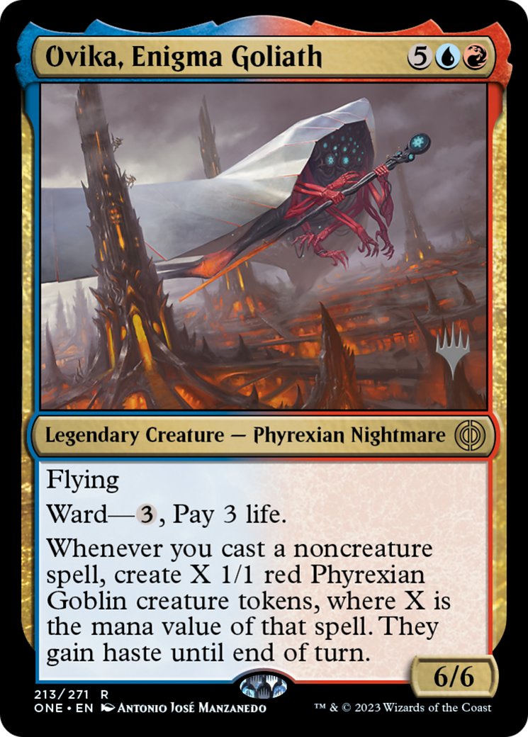 Ovika, Enigma Goliath (Promo Pack) [Phyrexia: All Will Be One Promos] | Galactic Gamez