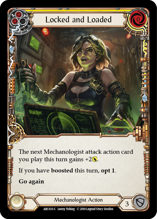 Locked and Loaded (Yellow) [ARC033-C] (Arcane Rising)  1st Edition Rainbow Foil | Galactic Gamez